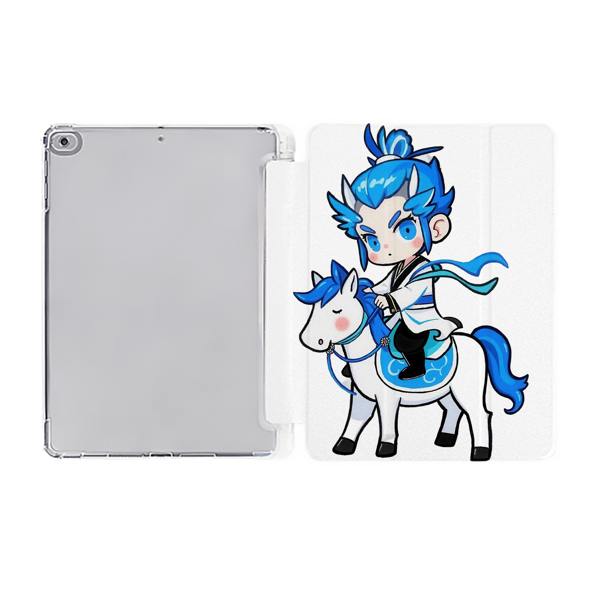（画像用） Ne Zha 2 ナタ 魔童の大暴れ IPad ケース ペン収納付き 三つ折りスタンド PUレザー×シリコン 対応機種9.5/10.5/10.9インチ